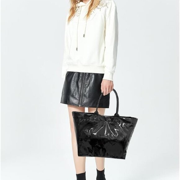 Women’s PVC Tote Bag Large Waterproof Clear Hobo Bag with Magnetic Closure - Picture 5 of 7